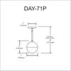 Dainolite Ltd DAINDAY-71P-MB Transitional One Pendant Close-to-Ceiling-Light-fixtures, Black view 2