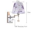 LIN XIAO HAO mayu USB Reading Swing Arm Wall Lamp Light,Bedside Reading Wall Lamp Light,Living Room Wall Lamp Light,Wall Sconces,USB Charging Port,Metal+Cloth (Size : 32cm25cm) view 2