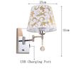 LIN XIAO HAO mayu USB Reading Swing Arm Wall Lamp Light,Bedside Reading Wall Lamp Light,Living Room Wall Lamp Light,Wall Sconces,USB Charging Port,Metal+Cloth (Size : 32cm25cm) view 2