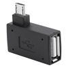 Zerone 2Pcs 90 Degree Left & Right Angled Micro USB 2.0 OTG Host Adapter, Female to Male Micro OTG Adapter with USB Electricity Supply Port view 1
