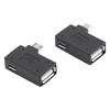 Zerone 2Pcs 90 Degree Left & Right Angled Micro USB 2.0 OTG Host Adapter, Female to Male Micro OTG Adapter with USB Electricity Supply Port view 4