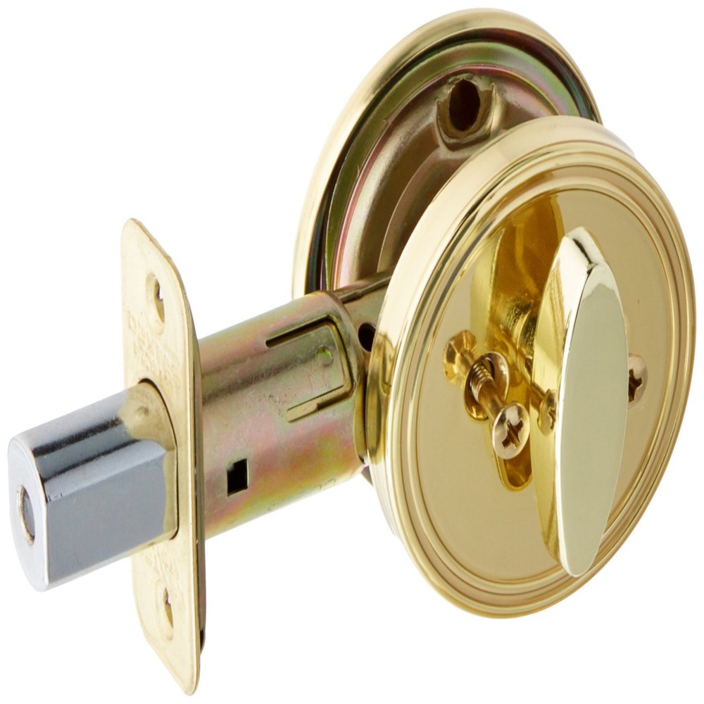 Schlage JD81605 One Sided Deadbolt, Polished Brass, Key Lock
