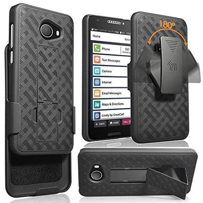Holster Combo for Jitterbug Smart 2 Phone Case with Belt Clip - Black