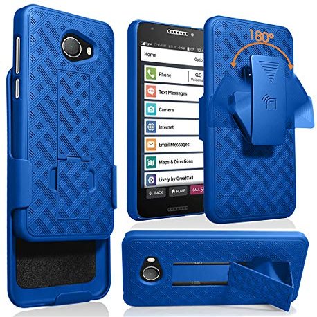 Holster Combo for Jitterbug Smart 2 Phone Case with Belt Clip - Blue