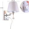 ZJZTD USB Charging Port Wall Lamp with Switch Reading Swing Arm Bedside Living Room Metal + Cloth Wall Sconce (Size : 32cm25cm) view 2