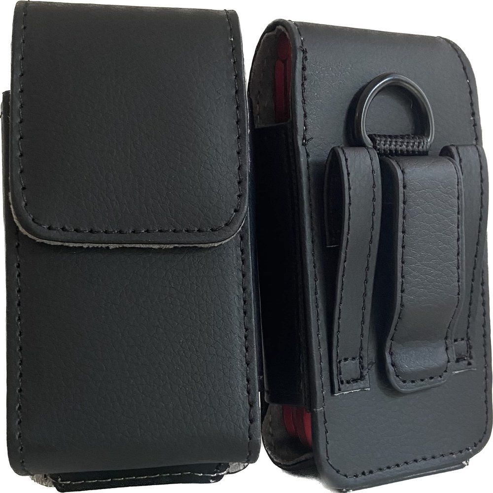 Vertical Leather Case with Magnetic Closure with Belt Clip for Consumer Cellular Doro 7050