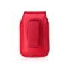 Red Leather Vertical Pinch Clip case with Magnetic snap fits Tracfone Alcatel MyFlip A405DL. view 2