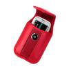 Red Leather Vertical Pinch Clip case with Magnetic snap fits Tracfone Alcatel MyFlip A405DL. view 3