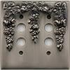 Classic Accents Decorative Antique Pewter Two Gang Push Button Light Switch Wall Plate view 1