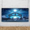 LFEEY 20x10ft Birth of Jesus Backdrop Christmas Night Manger Nativity Scene Silhouette Background Farm Barn Stable Christianity Photography Prop Studio Photo Booth Props view 3