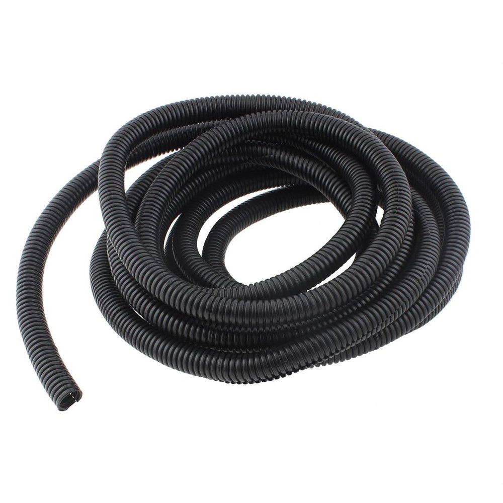 Aexit 10mm x Cables & Interconnects 13mm Black PVC Split Corrugated Tubing Wire Cable Power Cables Conduit 4M