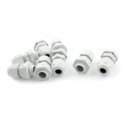 Aexit PG7 12mm Cord Management Thread Dia Cable Joint Connector Gland 3.5-6mm Cable Raceways 8pcs White