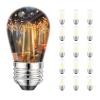 Svater 15 Pack 2W S14 Replacement LED Bulbs for Outdoor String Light, Dimmable Plastic Vintage Edison Bulb Lights, E26 Base,IP65 Waterproof, Warm White 2700K view 1
