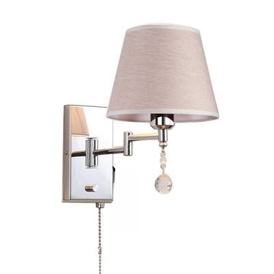 ZJZTD USB Charging Port Wall Lamp with Pull Chain Switch Reading Swing Arm Bedside Living Room Metal + Cloth Wall Sconce (Size : 32cm25cm)