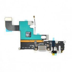 USB Charger Port Connector Flex Cable Ribbon Compatible with iPhone 6 4.7 inch - Black (Aftermarket Quality)