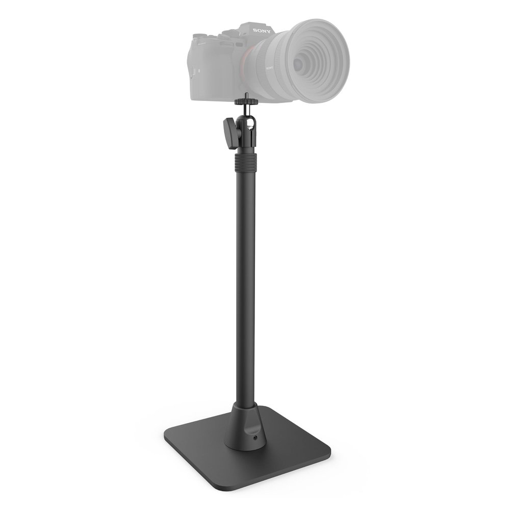 ARKON Mounts Camera Desk Mount Stand with 29" Adjustable Pole | 1/4"-20 Ball Mount for Cameras, Projectors, MEVO | Portable Floor or Desk Camera Stand | Vibration-Resistant Weighted Base