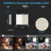 GVM 3 Pack LED Video Lighting Kits with APP Control, Bi-Color Variable 2300K~6800K with Digital Display Brightness of 10~100% for Video Photography, CRI97+ TLCI97 Led Video Light Panel +Barndoor view 2