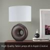 Aspen Creative 40158-12, Two Pack Set 22" High Transitional Metal Wire Table Lamp, Matte Black Finish and Empire Shaped Lamp Shade in Cream, 12 1/2" Wide view 4