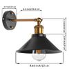 Kiven Dimmable Wall Reading Lamp Swing Arm Wall Sconce with a 6ft Plug-in Cord and 60 Watt Edison Light Bulb (Black) view 2