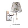 LIN XIAO HAO mayu USB Reading Pull Chain Wall Lamp Swing Arm Light,Bedside Reading Living Room Wall Lamp Light,USB Charging Port,Metal & Cloth Wall Sconces (Size : 30cm22cm) view 1