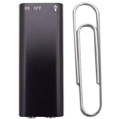 Worlds Smallest Micro Voice Recorder with 90 Hours of Storage | One Touch Voice Recording | 8GB Internal Flash Memory Digital Audio Recorder | Fast 2 Hour Recharge (Black)