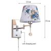 LIN XIAO HAO mayu USB Reading Pull Chain Wall Lamp Swing Arm Light,Bedside Reading Living Room Wall Lamp Light,USB Charging Port,Metal & Cloth Wall Sconces (Size : 30cm22cm) view 2