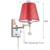 LIN XIAO HAO mayu USB Reading Pull Chain Wall Lamp Swing Arm Light,Bedside Reading Living Room Wall Lamp Light,USB Charging Port,Metal & Cloth Wall Sconces (Size : 30cm22cm) view 2