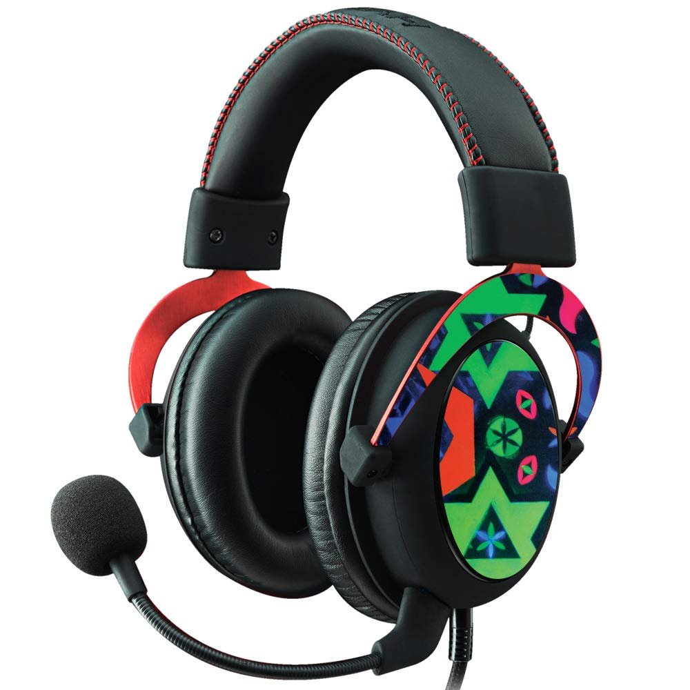 MightySkins Skin Compatible with Kingston HyperX Cloud II Gaming Headset - Geometric Rave | Protective, Durable, and Unique Vinyl Decal wrap Cover | Easy to Apply, Remove | Made in The USA