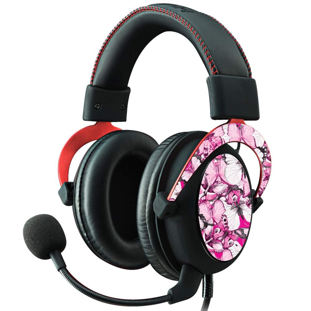 MightySkins Skin Compatible with Kingston HyperX Cloud II Gaming Headset - Butterflies | Protective, Durable, and Unique Vinyl Decal wrap Cover | Easy to Apply, Remove | Made in The USA