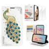 STENES Bling Wallet Case Compatible with iPhone Xs Max - 3D Handmade Peacock Design Leather Case with Wrist Strap & Screen Protector [2 Pack] - Green view 1