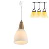 Kiven One Light H-Style Track Mount Pendant Fixture for Kitchen Hanging Lamp - Modern Wood and Matte Glass,Bulb not Included view 1