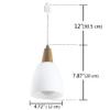 Kiven One Light H-Style Track Mount Pendant Fixture for Kitchen Hanging Lamp - Modern Wood and Matte Glass,Bulb not Included view 2