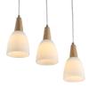 Kiven One Light H-Style Track Mount Pendant Fixture for Kitchen Hanging Lamp - Modern Wood and Matte Glass,Bulb not Included view 3