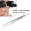 Adjustable Slide lock Antistatic Tweezers, Jewelry Making Tool Anti-slip Design Stainless Steel Tweezers With Lock For Jewelry Electronic Component Holding Repair Tools (Curved) view 3