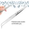 Adjustable Slide lock Antistatic Tweezers, Jewelry Making Tool Anti-slip Design Stainless Steel Tweezers With Lock For Jewelry Electronic Component Holding Repair Tools (Curved) view 4