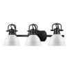 Golden Lighting 3602-BA3 BLK-WH Duncan Bath Fixture, Matte Black with White Shades view 2