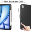 ZtotopCases for iPad Air 13 Inch Case/iPad Pro 12.9 3rd Generation 2018 with Pencil Holder, Lightweight Slim Soft TPU Back Trifold Smart Cover with Auto Sleep/Wake, Black view 3