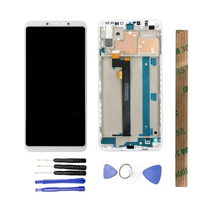 JayTong LCD Display & Replacement Touch Screen Digitizer Assembly with Free Tools for Xiao-mi Mi Max 3 / Mi Max3 2018 White with Frame