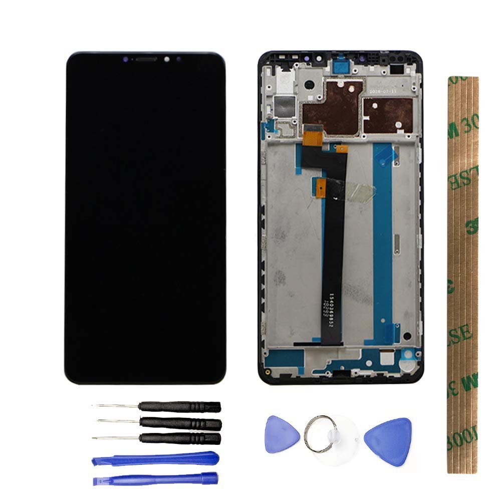 JayTong LCD Display & Replacement Touch Screen Digitizer Assembly with Free Tools for Xiao-mi Mi Max 3 / Mi Max3 2018 Black with Frame