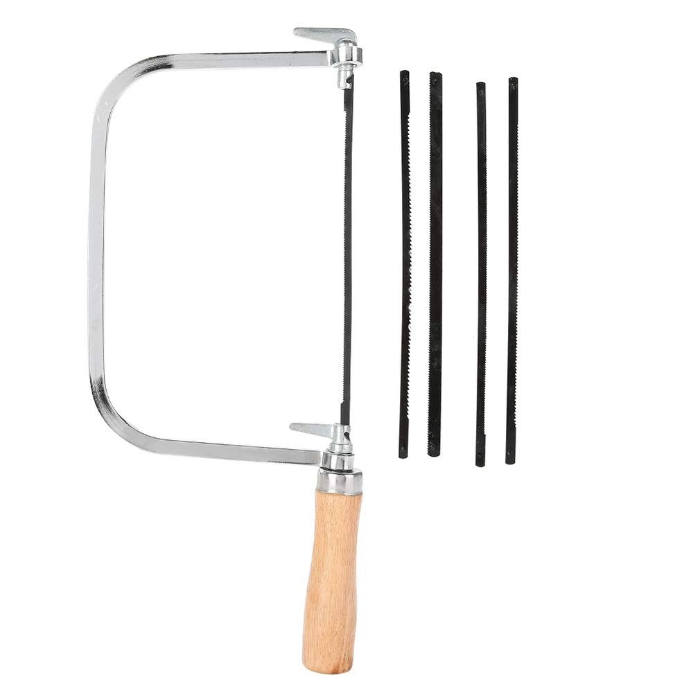 Adjustable Sawbow U-shape Hacksaw, Loaf Cutter Saw Wood Handle With 5 Hand Saw Strings