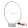 Brightech Circle LED Nightstand Lamp with USB Port  Compact Bed Stand Lamp for Bedroom, Living Room - Modern Asian Table & Desk Lamp on Side & End Tables - Titanium Sliver view 4