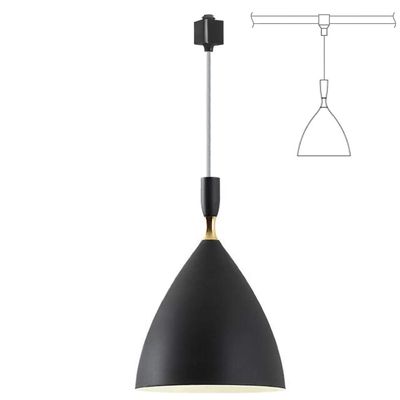 Kiven 1-Light Bell Hanging Pendant Track Mount Light,Black