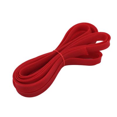 Aexit 18mm Dia Tube Fittings Tight Braided PET Expandable Sleeving Cable Wire Wrap Sheath Microbore Tubing Connectors Red 5M