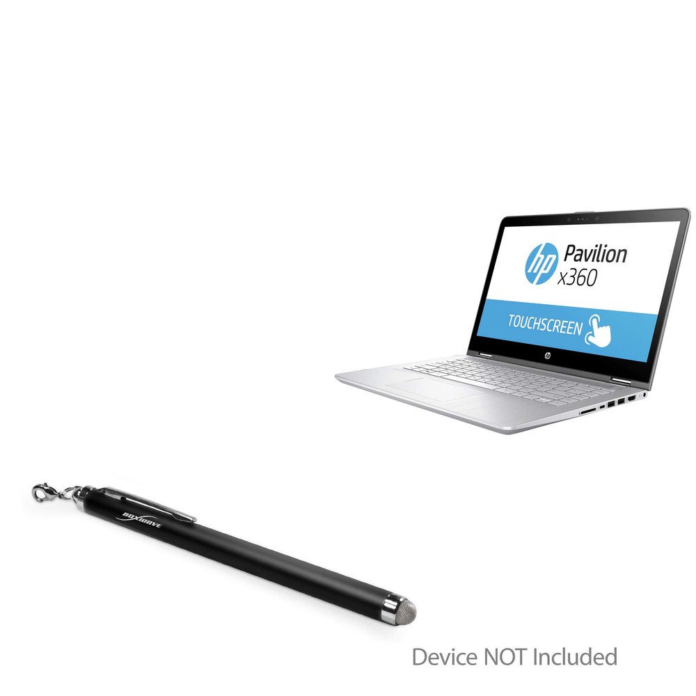 BoxWave Stylus Pen Compatible with HP Pavilion x360 Convertible 2-in-1 (14 in) - EverTouch Capacitive Stylus, Fiber Tip Capacitive Stylus Pen - Jet Black