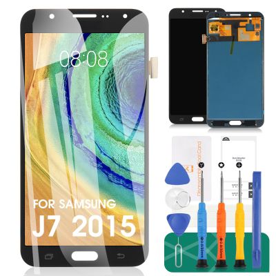 for Samsung Galaxy J700 LCD Screen Replacement-SRJTEK Screen Replacement for Samsung J7 2015 J700 J700T J700F J700H J700M SM-J700 LCD Touch Screen Digitizer Glass Display Assembly Parts,(Black)