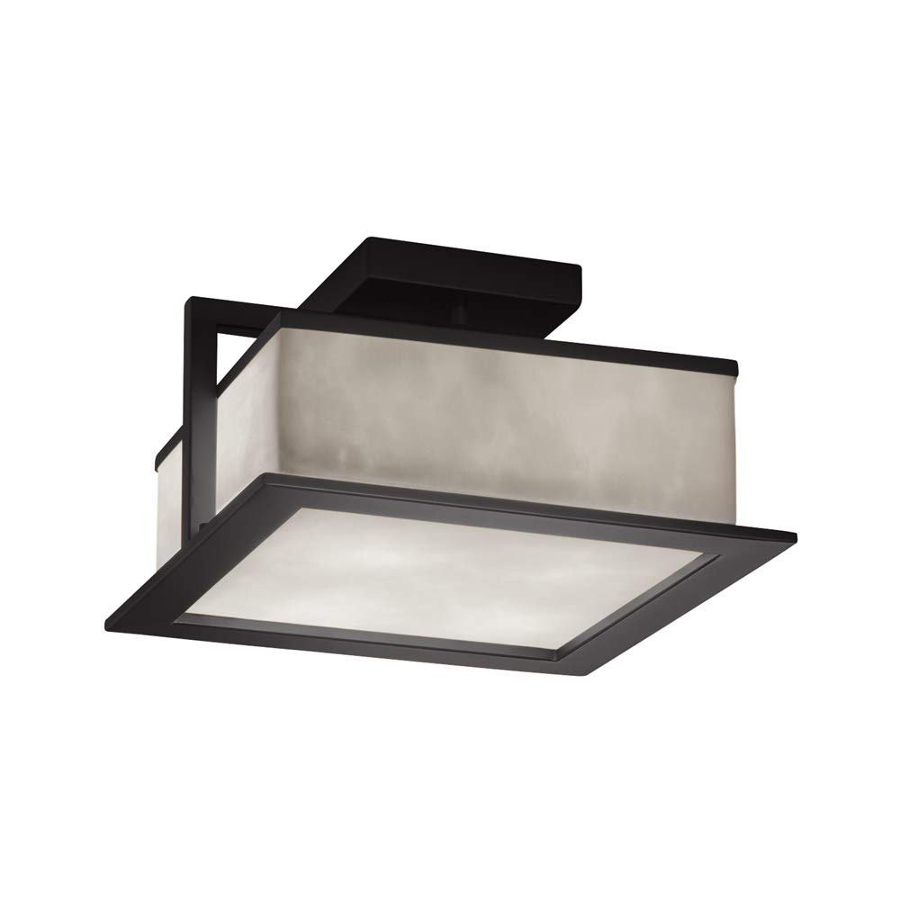 Justice Design Group Lighting CLD-7517W-MBLK Laguna Flush-Mount, Matte Black