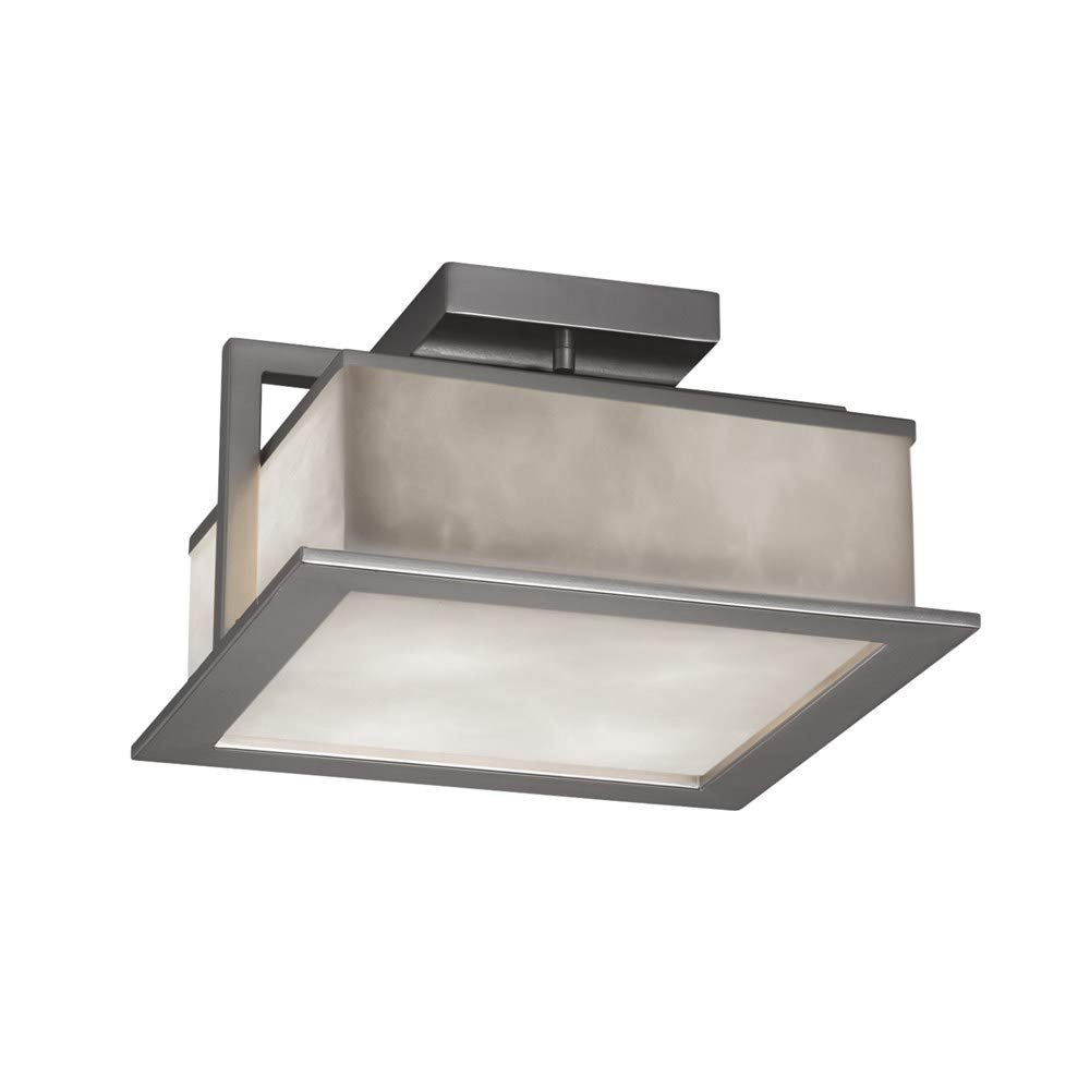 Justice Design Group Lighting CLD-7517W-NCKL Laguna Flush-Mount, Brushed Nickel