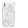 STENES Bling Wallet Case Compatible with iPhone X/Xs - Stylish - 3D Handmade [Sparkle Series] Bling Cross Flowers Design Cover with Screen Protector [2 Pack] - Silver view 1