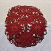 Doily Boutique Christmas Table Runner with Red Cutwork Poinsettias, Size 34 x 15 inches view 2