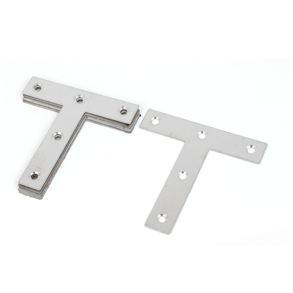 uxcell a16070800ux0520 Corner Brace 80mmx80mm T Shaped Flat Stainless steel Angle Bracket Corner Brace Joint 5 Pcs